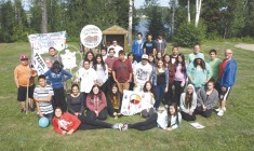 Suicide prevention was one of the major themes covered in workshops during the eighth annual Wabun Youth Gathering held
from July 14 to 25 at the Eco Lodge in Elk Lake Ontario. Pictured are the Wabun Youth Senior participants who took part in the event.