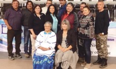 Left to right: Mervin Cheechoo, Abraham Bearskin, Carol Anne Cheechoo, Roger Orr,
Wendy Hill, Matthew Mukash, Pat Blacksmith, Thomas Coon, Linda Shecapio, Jayson
Caldera. Front row: Louisa Cookie Brown and Betty Albert