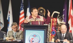 AFN Chief Perry Bellegarde speaks at this year's National Assembly