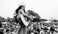 NEWPORT, RI -  JULY 1967:  Singer songwriter and activist Buffy Sainte-Marie performs at the Newport Folk Festival in July, 1967 in Newport, Rhode Island. (Photo by David Gahr/Getty Images)